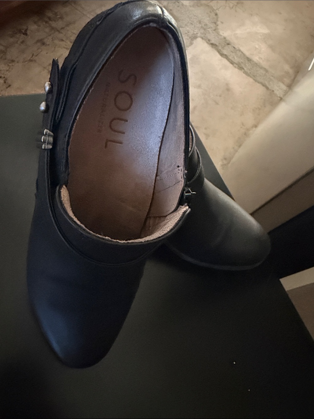 Naturalizer Black Leather Women's Ankle Booties